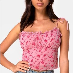 MOTEL ROCKS kalsi top love bloom pink flock